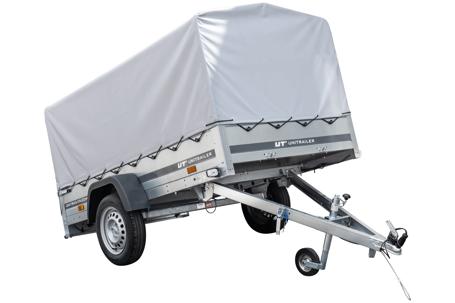 ger_pl_Anhanger-Pkw-230x125-Garden-Trailer-230-KIPP-Unitrailer-750-kg-mit-Stutzrad-Hochplane-und-Hochspriegel-4188_9 Personbilanhænger 230×125 Havetrailer 230 TIP Unitrailer 750 kg med støttehjul, høj presenning og bøjler - Billede 1