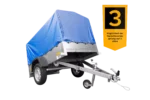 Anhænger med presenning Havetrailer 201 TIP [med støttehjul, blå høj presenning og bøjler] - Billede 7