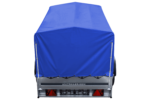 Bilanhænger 230×125 Havetrailer 230 TIP Unitrailer 750 kg med støttehjul, blå høj presenning og bøjler - Billede 4