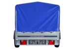 Bilanhænger 230×125 Havetrailer 230 TIP Unitrailer 750 kg med støttehjul, blå høj presenning og bøjler - Billede 5