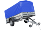 Bilanhænger 230×125 Havetrailer 230 TIP Unitrailer 750 kg med støttehjul, blå høj presenning og bøjler