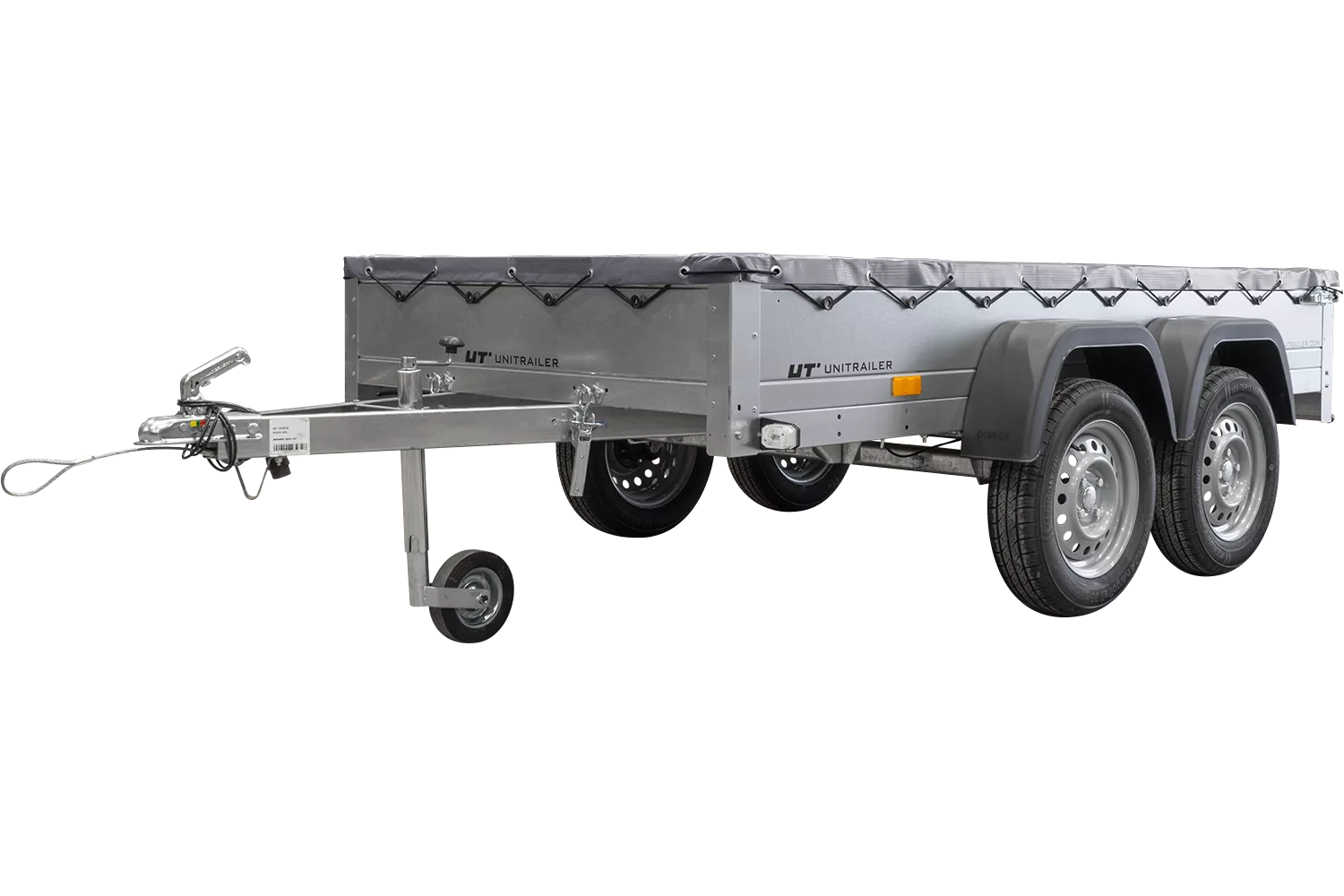 ger_pl_GARDEN-TRAILER-264-2-KIPP-MIT-STUTZRAD-GRAUE-FLACHPLANE-UND-PLANENTRAGER-4925_1 Havetrailer 264/2 tip Mit støttehjul, Graue flad presenning Und presenningsstøtter - Billede 1