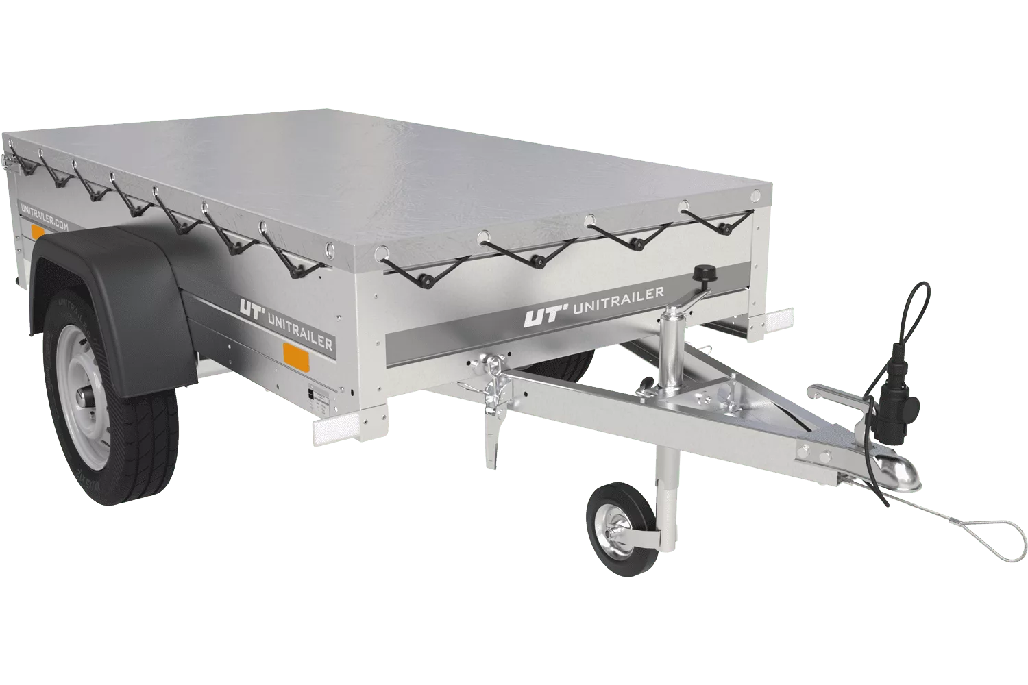 ger_pl_Gartenanhanger-200-Kipp-mit-Stutzrad-H-0-Rahmen-und-grauer-Plane-4534_1 Haveanhænger 200 tip med støttehjul, H-0-ramme og grå presenning - Billede 1