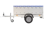 Haveanhænger 200 tip med støttehjul, to sidevægge, H-0-ramme og blå presenning - Billede 5