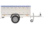 Haveanhænger 200 tip med støttehjul, to sidevægge, H-0-ramme og blå presenning - Billede 7