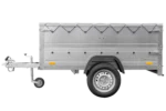 Tippbar personbilanhænger Havetrailer 200 TIP med ekstra sidetofter, støttehjul og flad presenning - Billede 3
