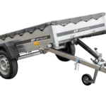 Tippevogns personbilanhænger Havetrailer 230 TIP [230 cm x 125 cm] med flad presenning, støttehjul og presenningsstøtter