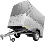 Ubremset tippevogn Havetrailer 200 TIP med ekstra sidetofter, støttehjul, høj presenning og bøjler