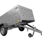 Personbil tippevogn 230×125 Havetrailer 230 TIP Unitrailer 750 kg med støttehjul og ekstra sidetofter