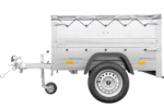 Ny personbilanhænger Havetrailer 150 TIP med ekstra sidetofter, støttehjul og grå flad presenning - Billede 4